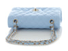 Chanel Small Blue Brume Quilted Caviar Classic Double Flap