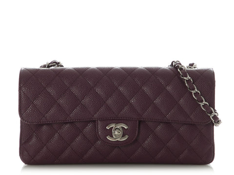 Chanel Purple Quilted Caviar East-West Flap