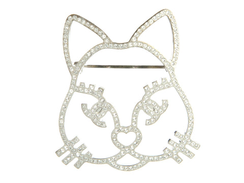 Chanel Crystal Cat Pin