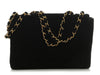 Chanel Vintage Jumbo Black Velvet Classic Single Flap