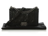 Chanel Old Medium Black Whipstitch Quilted Calfskin Boy Bag