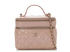 Chanel Pink Quilted Lambskin Double Vanity Cosmetic Case