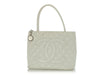 Chanel White Quilted Caviar Medallion Tote