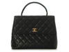 Chanel Vintage Jumbo Black Quilted Caviar Kelly