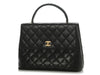 Chanel Vintage Jumbo Black Quilted Caviar Kelly