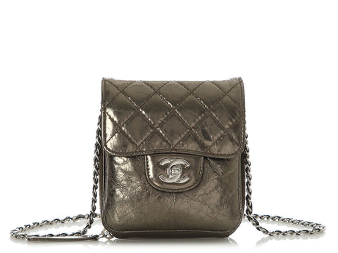 Chanel Small Part-Quilted Metallic Crossbody