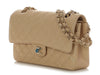 Chanel Medium/Large Iridescent Beige Quilted Caviar Classic Double Flap