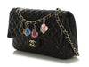 Chanel Medium Black Quilted Lambskin Valentine Charm Flap