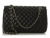 Chanel Medium Black Quilted Lambskin Valentine Charm Flap