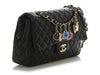 Chanel Medium Black Quilted Lambskin Valentine Charm Flap