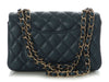 Chanel Mini Dark Blue Quilted Caviar Classic