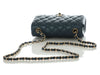 Chanel Mini Dark Blue Quilted Caviar Classic