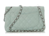 Chanel Small Pale Light Blue Quilted Caviar Classic Double Flap