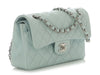 Chanel Small Pale Light Blue Quilted Caviar Classic Double Flap