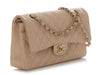 Classic Medium/Large Beige Quilted Caviar Classic Double Flap
