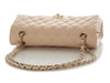 Classic Medium/Large Beige Quilted Caviar Classic Double Flap