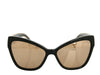 Chanel Black and Gold Mirrored Cat Eye Sunglasses