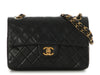Chanel Vintage Small Black Quilted Lambskin Classic Double Flap