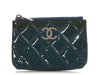 Chanel Blue Quilted Patent Coin Purse