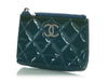 Chanel Blue Quilted Patent Coin Purse