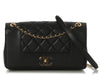 Chanel Medium Black Part-Quilted Calfskin Mademoiselle Flap