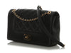 Chanel Medium Black Part-Quilted Calfskin Mademoiselle Flap