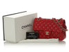 Chanel Small Red Quilted Caviar Classic Double Flap