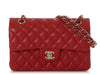 Chanel Small Red Quilted Caviar Classic Double Flap