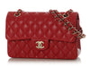 Chanel Small Red Quilted Caviar Classic Double Flap
