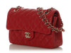 Chanel Small Red Quilted Caviar Classic Double Flap