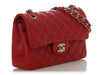 Chanel Small Red Quilted Caviar Classic Double Flap