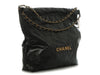 Chanel Black Quilted Shiny Calfskin 22