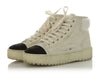 Chanel White Kid Suede and Shearling Lace-Up Boots