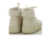 Chanel White Kid Suede and Shearling Lace-Up Boots