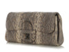Chanel Beige Snake-Embossed Leather Clutch