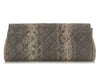 Chanel Beige Snake-Embossed Leather Clutch