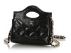 Chanel Black Part-Quilted Shiny Calfskin Nano Bag