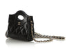 Chanel Black Part-Quilted Shiny Calfskin Nano Bag