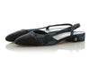 Chanel Blue Floral Denim Slingbacks
