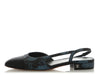 Chanel Blue Floral Denim Slingbacks