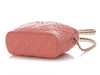 Chanel Small Pink Quilted Caviar Hobo Clutch