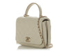 Chanel Mini Cream Quilted Calfskin Top Handle Crossbody