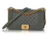 Chanel Old Medium Gray Quilted Lambskin Boy Bag