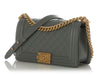 Chanel Old Medium Gray Quilted Lambskin Boy Bag