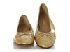 Chanel Gold Patent Ballet Flats