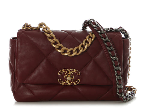 Chanel Medium Burgundy Quilted Leather 19 Flap