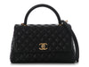 Chanel Small Black Quilted Caviar Coco Handle