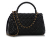 Chanel Small Black Quilted Caviar Coco Handle