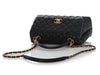 Chanel Small Black Quilted Caviar Coco Handle