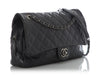 Chanel Jumbo Metallic Gray Quilted Caviar Easy Flow Flap
